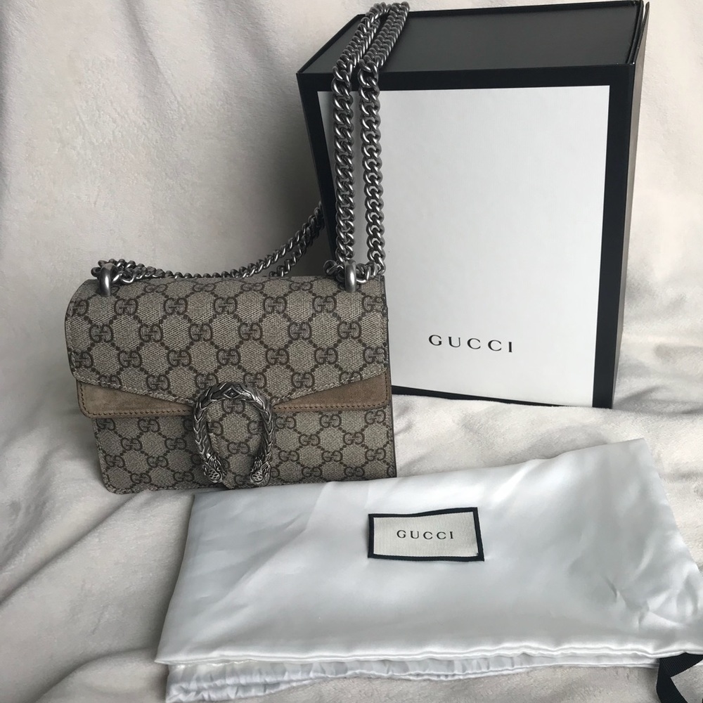 Gucci GG Supreme Mini Dionysus Bag Beige AUTH NWT